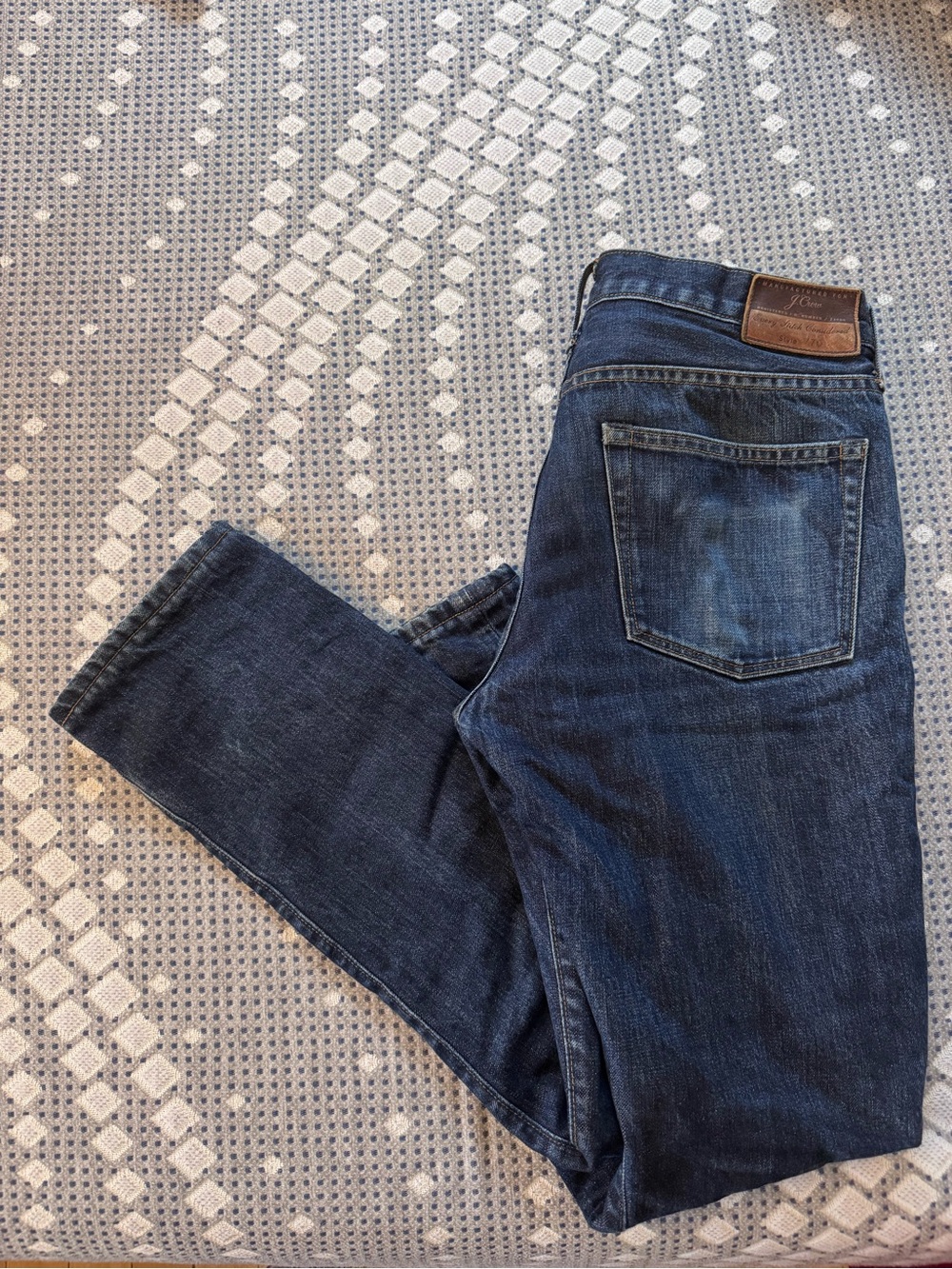 J. Crew Men's 770 Kaihara Japanese Denim Plaid Lined Straight Leg Jeans